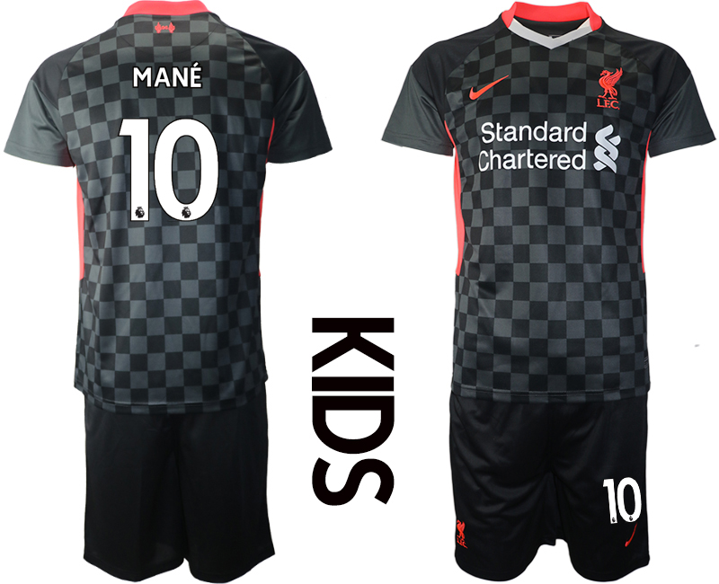 Youth 2020-2021 club Liverpool away #10 black Soccer Jerseys